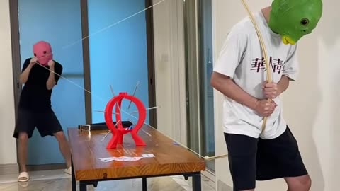 I'll ask you to come and watch the balloon popping challenge