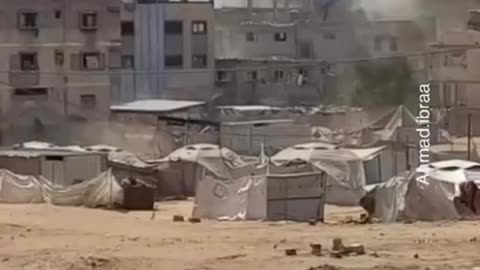 Massive explosions in Gaza right now.
			