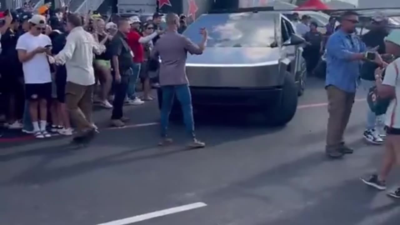 Elon Musk drives Cybertruck in Texas