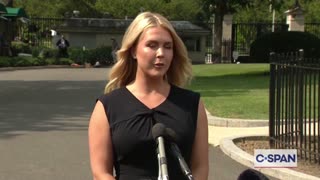 Karoline Leavitt Speaks to Reporters at the White House