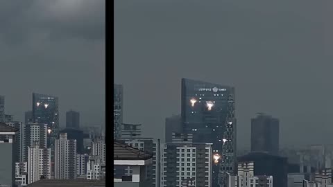 De nombreuses lumières vives sont apparues près des tours ! OVNI