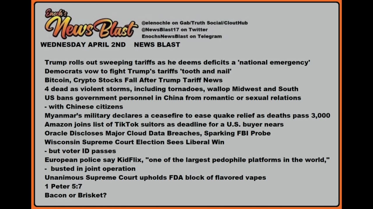 Wednesday April 2, 2025 News Blast