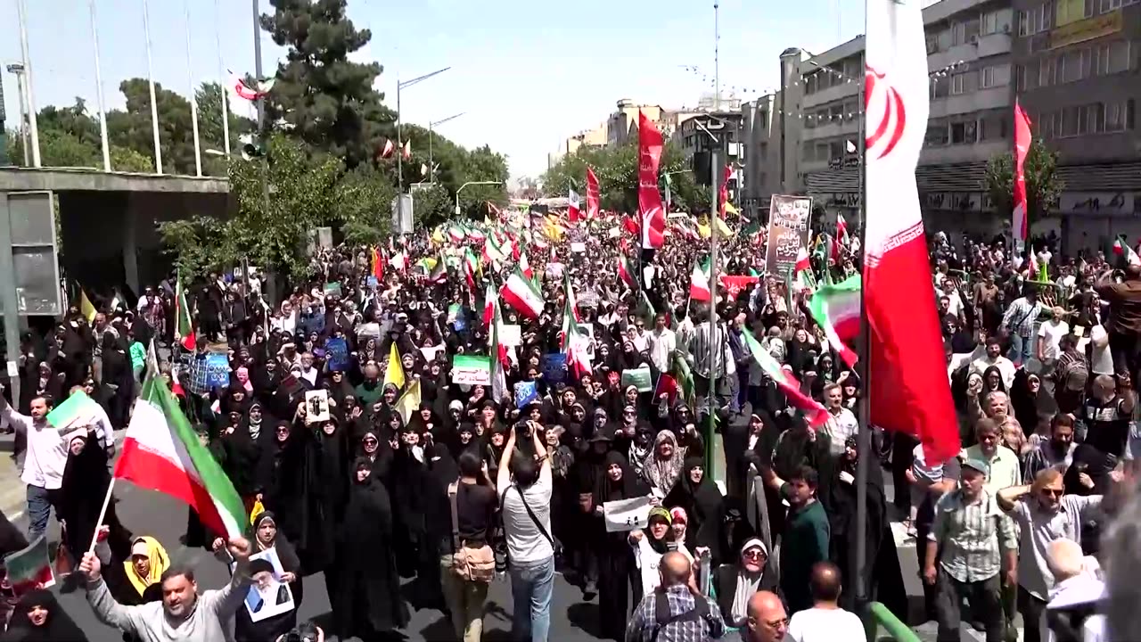 Iranians in Tehran protest against Israel