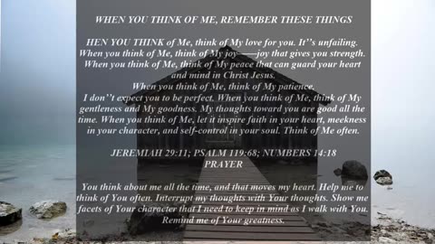 When You Think of Me, Remember These Things