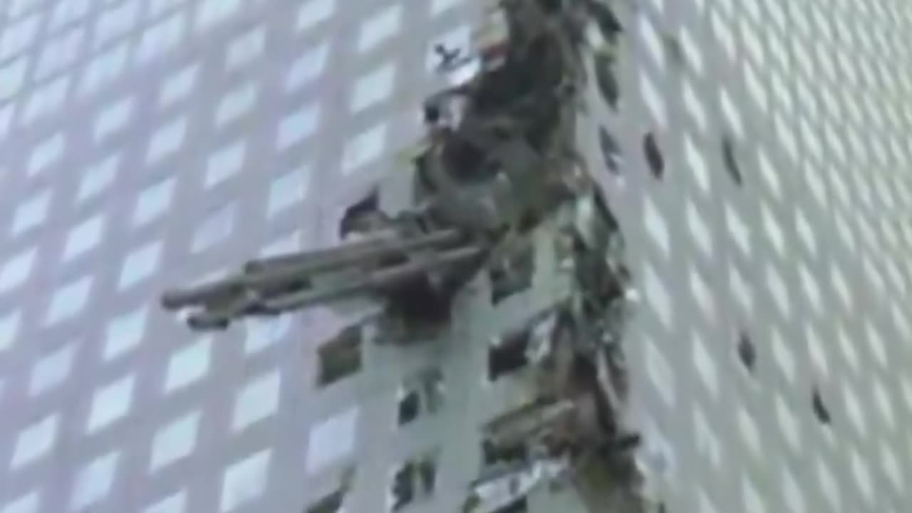 Steel columns were ejected from the Twin Towers during the collapse on 9/11