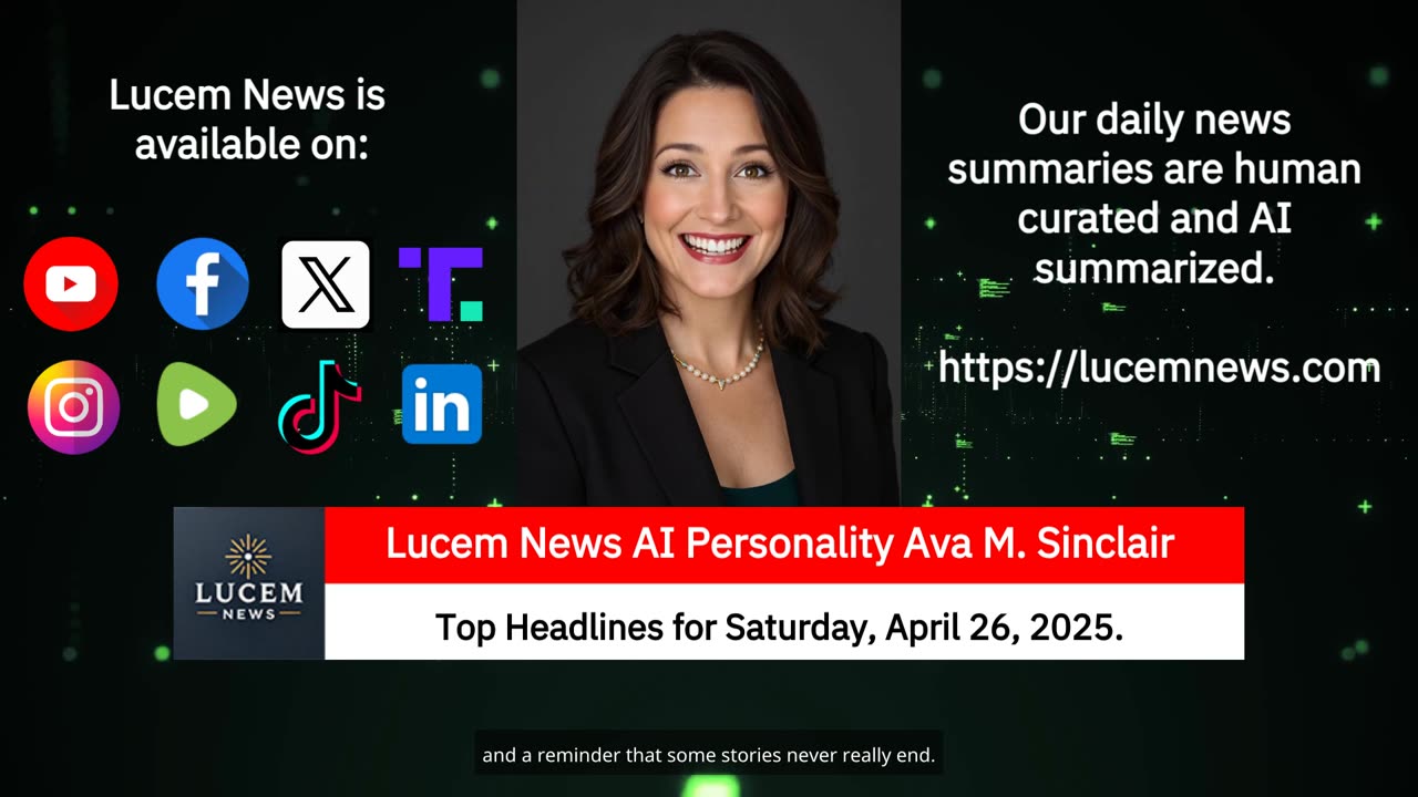 Lucem News Top Headlines for Saturday, April 26, 2025. (landscape)