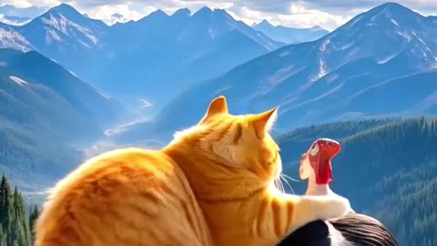 Riding in Style_ Cat_ Duck_ and a Tiny Bike Adventure _funny _aicat _pet _cute
