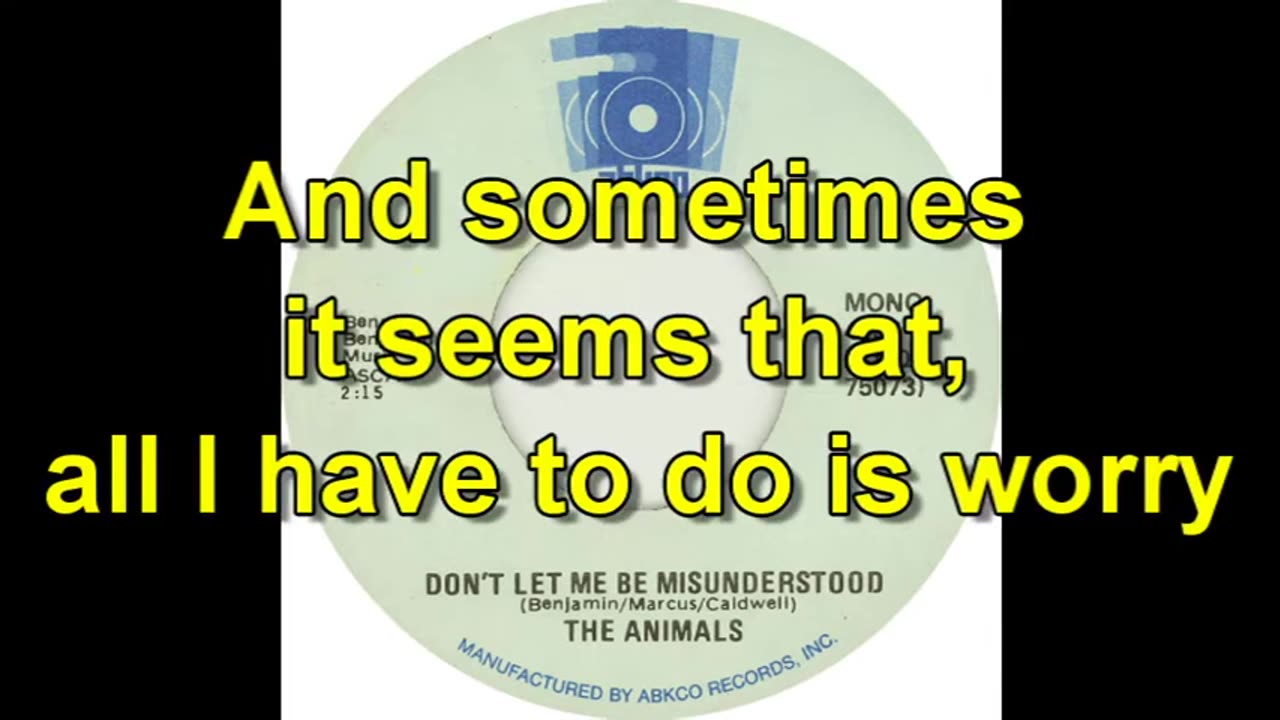The Animals - Don't Let Me Be Misunderstood - (lyrics)