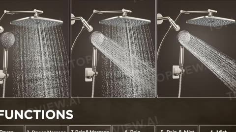 Veken High-Pressure Rain Shower Head with 6 Modes | Luxury Bathroom Upgrade