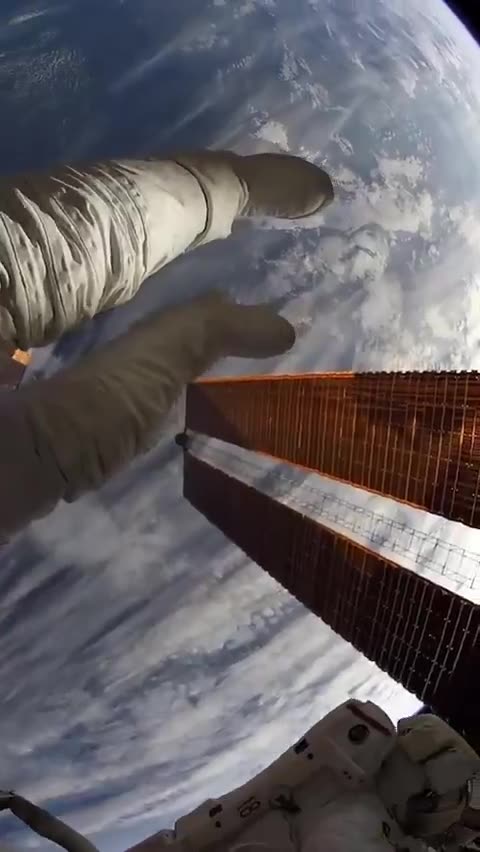 Astronaut‘s view from outside the ISS - International Space Station