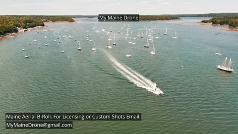 Maine B-Roll (No Sound): Boating out at Mere Point in Brunswick Maine Video 4