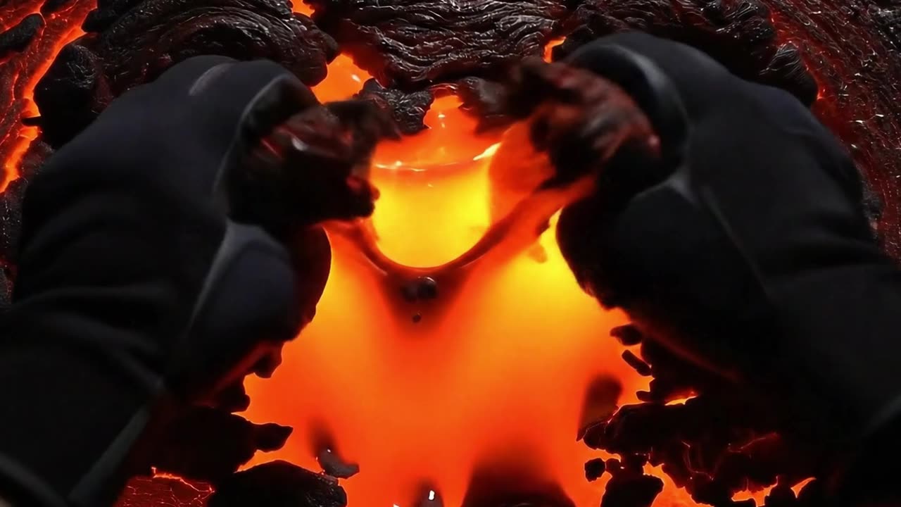 Lava Clay Cracking ASMR #oddlysatisfying #satisfying #asmr #slime #veo3 #lava #lavaasmr