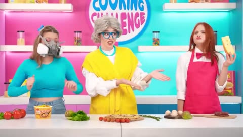 Me vs Grandma Cooking Challenge | Kitchen Hacks and Recipes