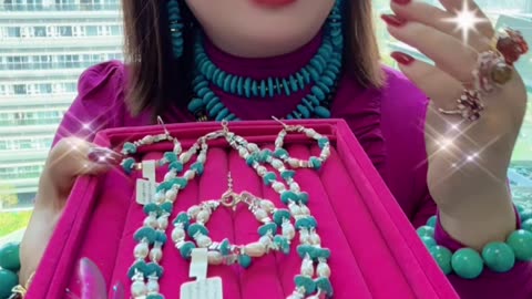 250521-9 Sleeping Beauty Turquoise & Pearl Set: Pinnacle of Elegance