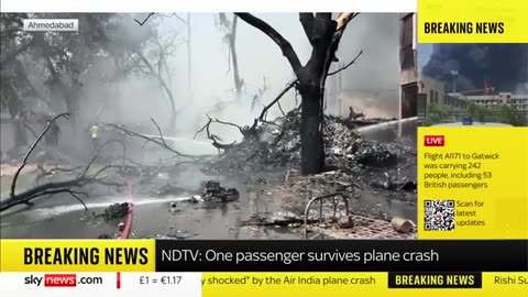New footage shows moment Air India plane takes off and crashes