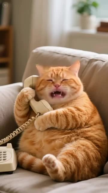 Angry Cat on a Phone Call! 📞😾😂