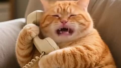 Angry Cat on a Phone Call! 📞😾😂