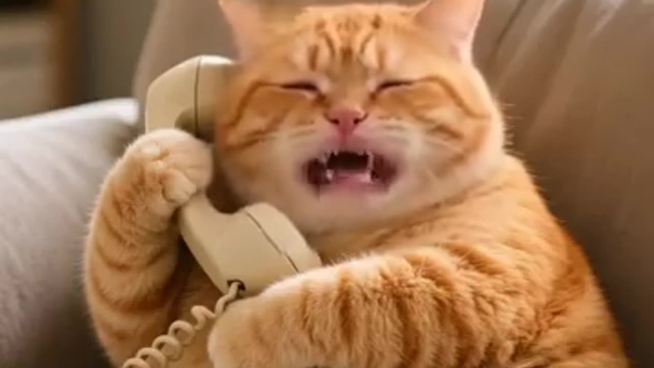 Angry Cat on a Phone Call! 📞😾😂