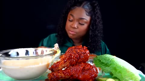 SPICY KOREAN FRIED CHICKEN MUKBANG MUKBANG FRIED CHICKEN MUKBANG CRISPY FRIED CHICKEN_part2
