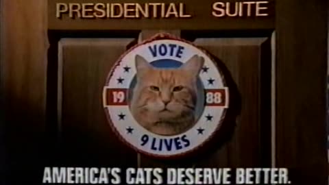 "Vote 9 Lives" Morris the Cat 9 Lives Cat Food TV Commercial from 1988