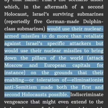 The ‘Samson Option’ EXPOSED ⚡ The plans of genocidal maniacs.