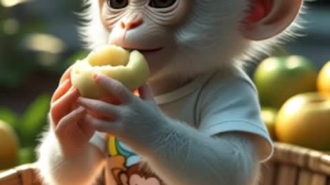The Curious White Monk eats steamed bun