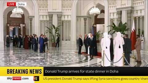 Donald Trump attends state dinner in Qatar