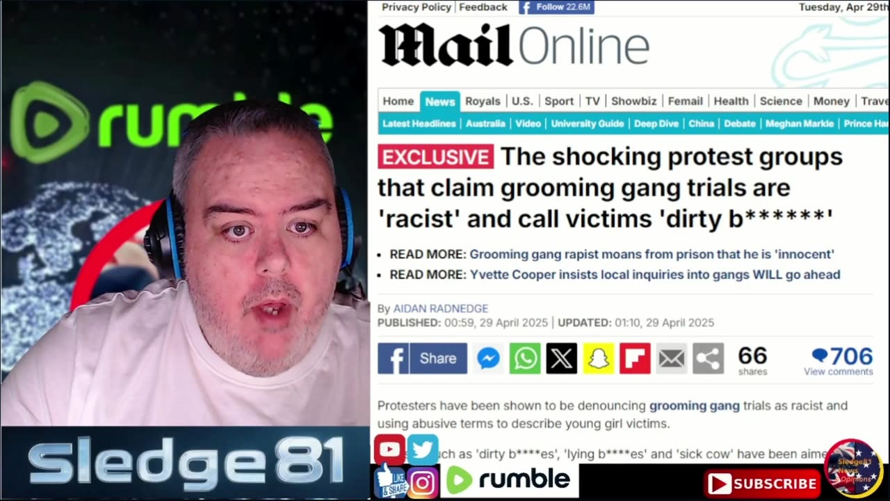 Shocking protest Groups clame grooming gang trials are racist and call the victims Dirty B