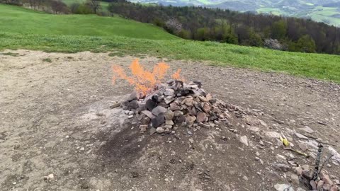 The smallest volcano in the world Tredozio, on Monte Busca in the Emilia Romagna Italy