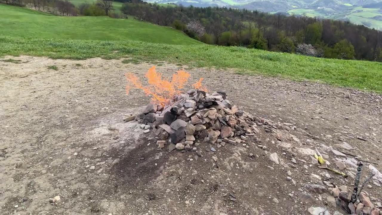 The smallest volcano in the world Tredozio, on Monte Busca in the Emilia Romagna Italy
