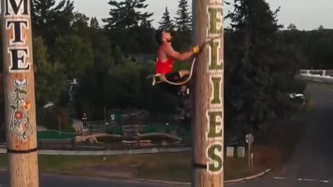 Caleb Graves can go up and down a 90' pole in 19.94 seconds.