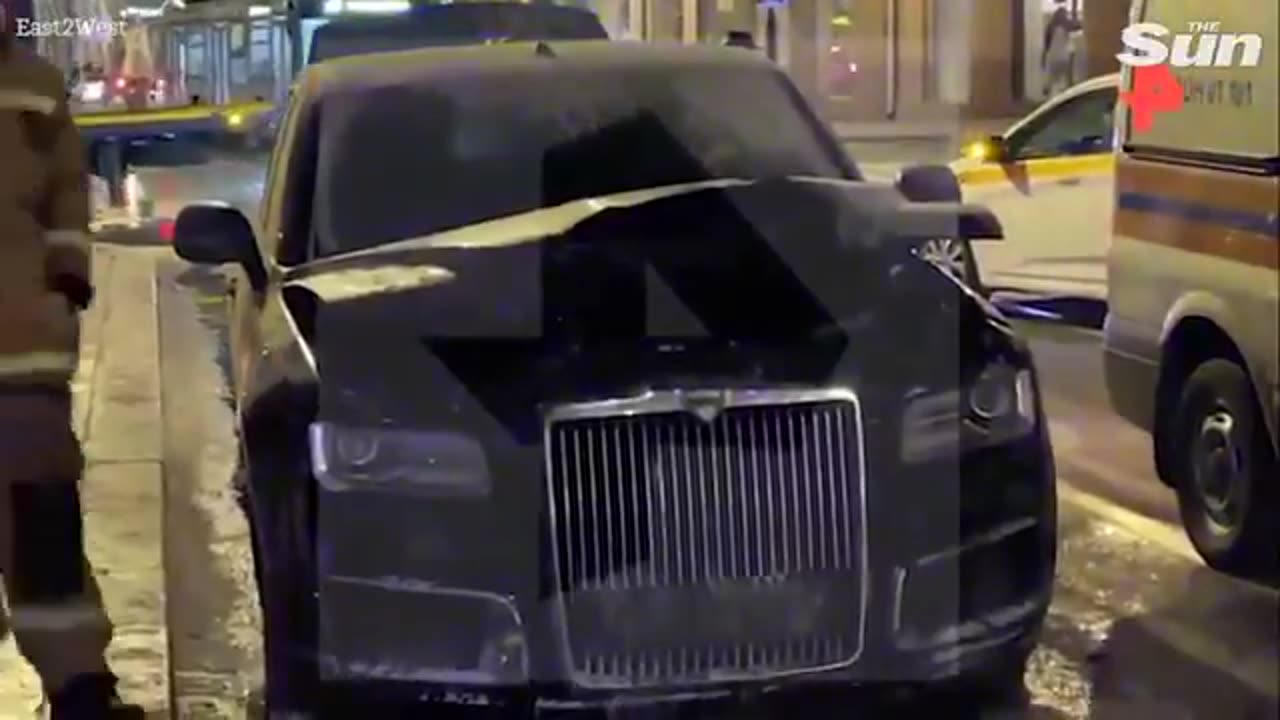 Limo from Putin's fleet explodes and catches fire in Moscow amid assassination paranoia