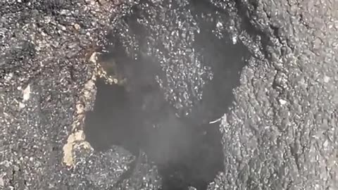 NYC Pothole Emits Steam Like a volcano
