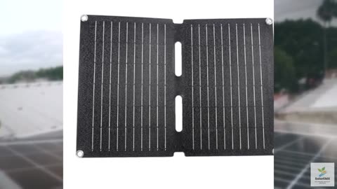 Luocute 20W 12V Folding Solar Battery Trickle Charger Maintainer, 2 in 1 Portabl