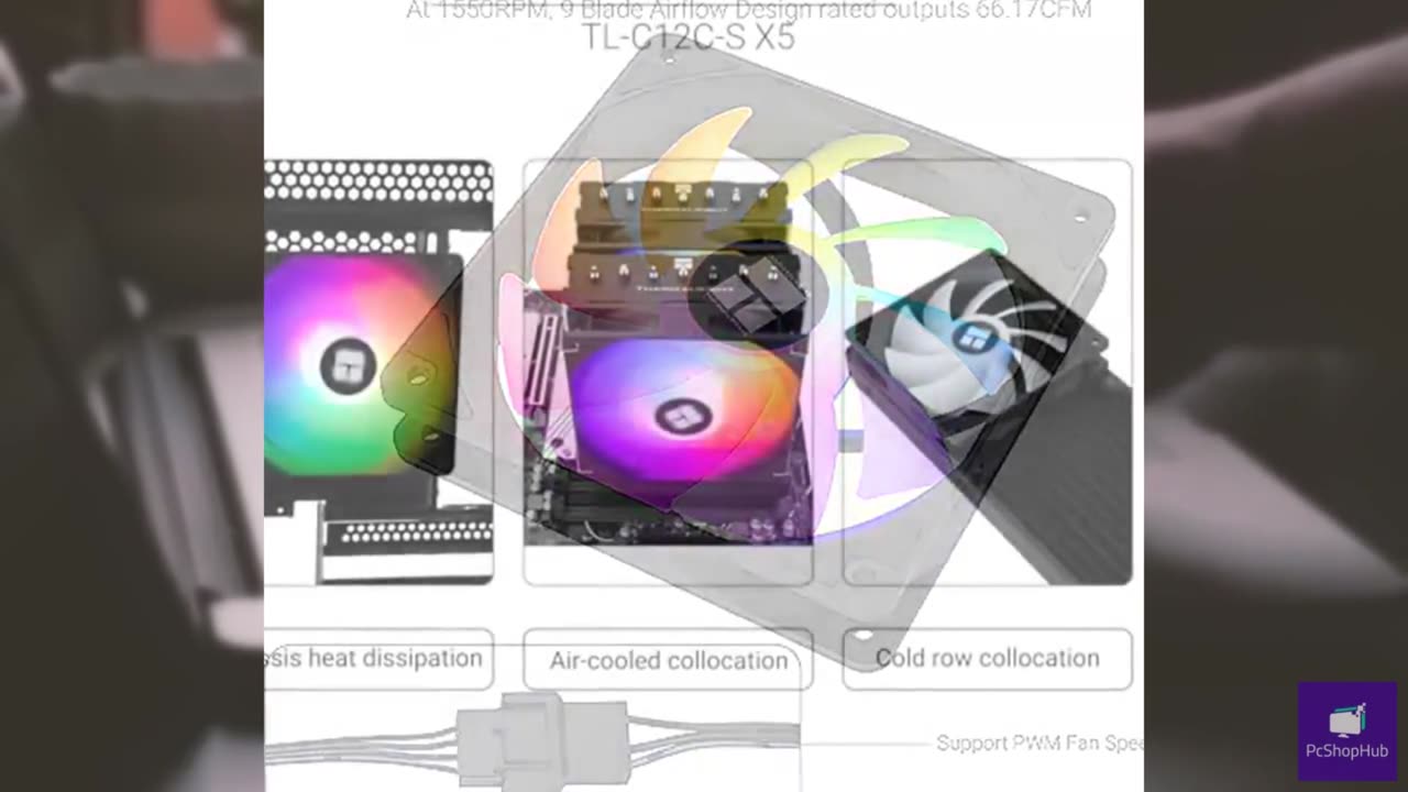 Thermalright TL-C12C-S X5 CPU Fan 120mm ARGB Case Cooler Fan, 4pin PWM Silent Co