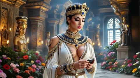 Glamorous Pyramid Civilization Woman _ 1950s Panavision 70 _ Retrofuturistic AI Art _ AI Film