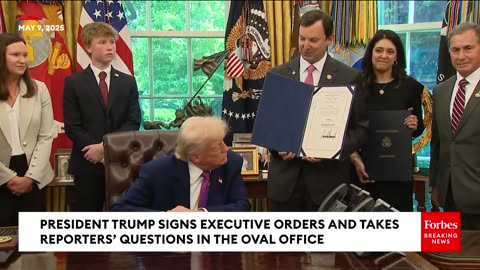 Trump Takes Questions From Reporters After Signing Raft Of New Executive Orders