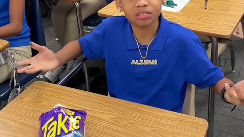 Kids get caught eating takis in class and teacher throws them away #shorts