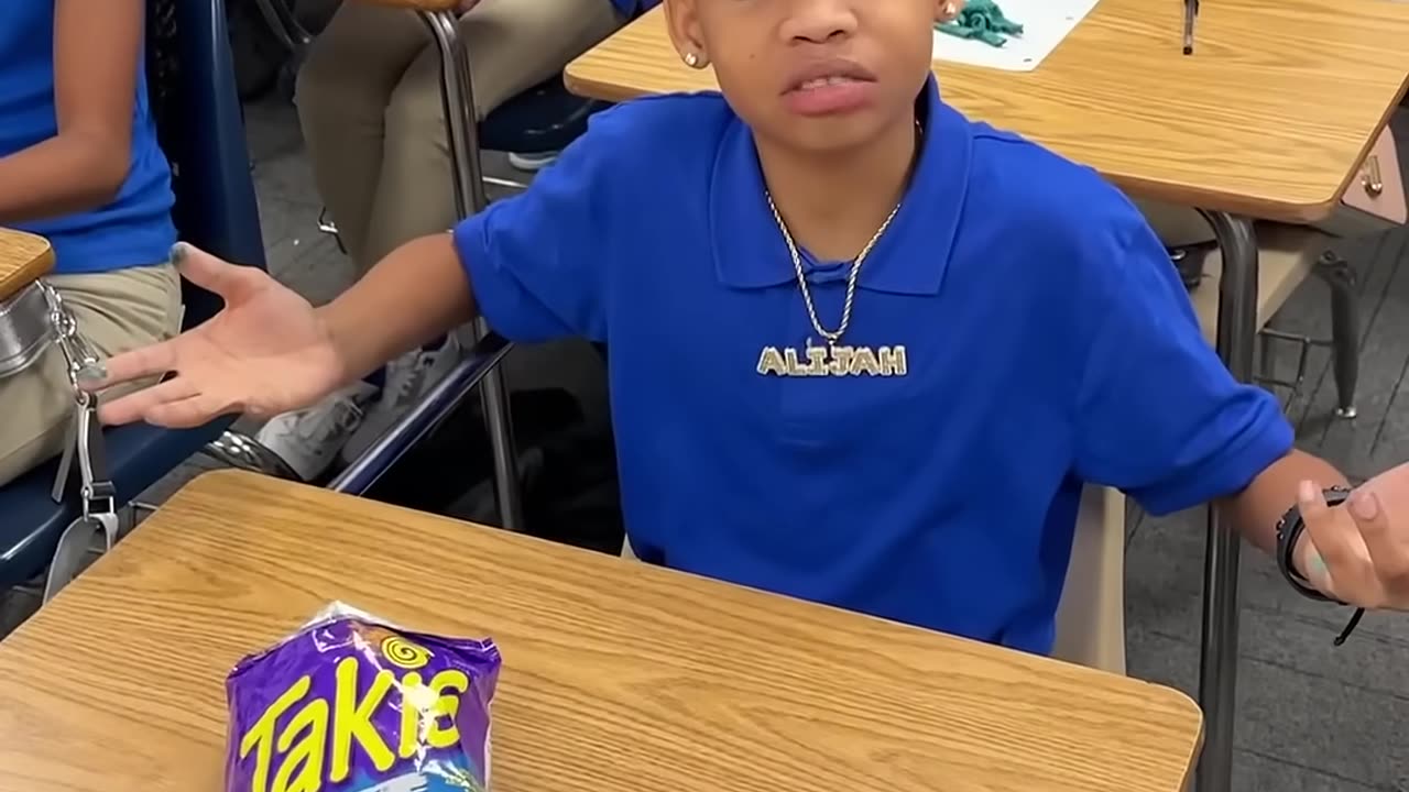 Kids get caught eating takis in class and teacher throws them away #shorts