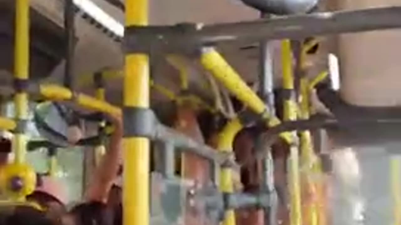 Wild Trannies Get Into A Two On One Fight On The Busy Bus