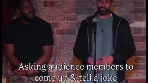 Asking an audience member to come up and tell a joke, and he nailed it 🤣