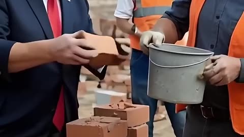 Trump working at site _ ai generated video _ ai funny video _ ai world leaders #ai #trump