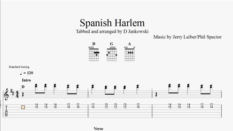 Spanish Harlem Guitar Tabs