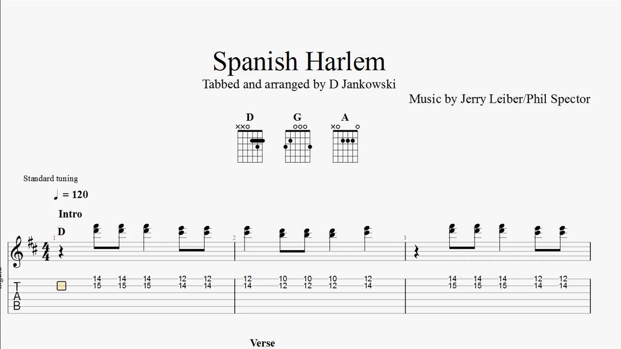 Spanish Harlem Guitar Tabs
