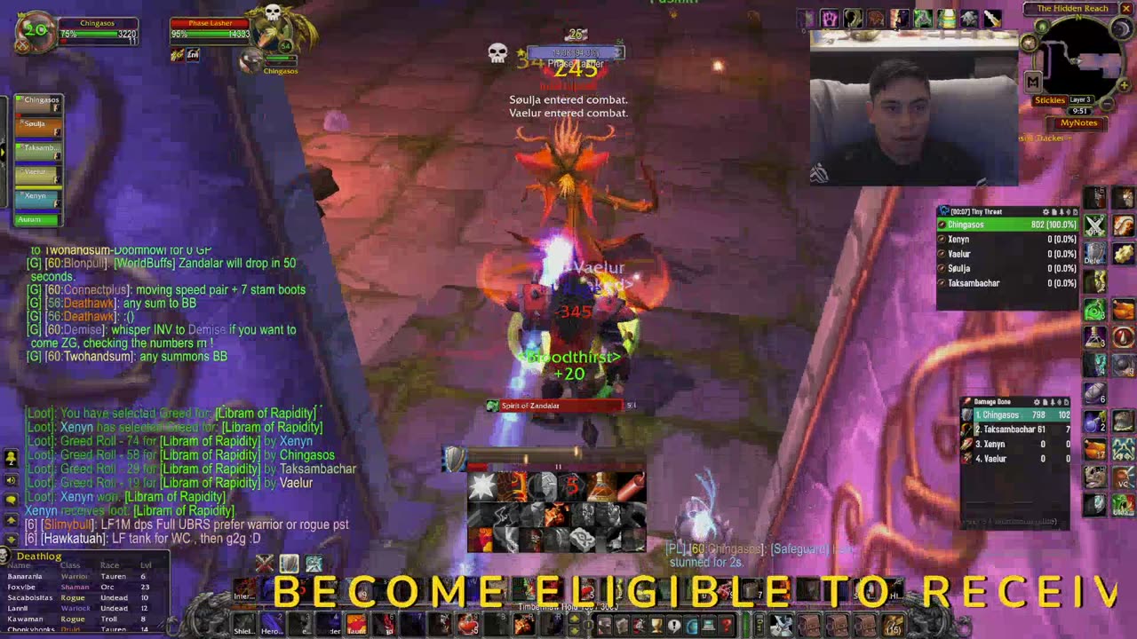 LBRS CHERRY POP?! LVL 60 WARRIOR HARDCORE WoW