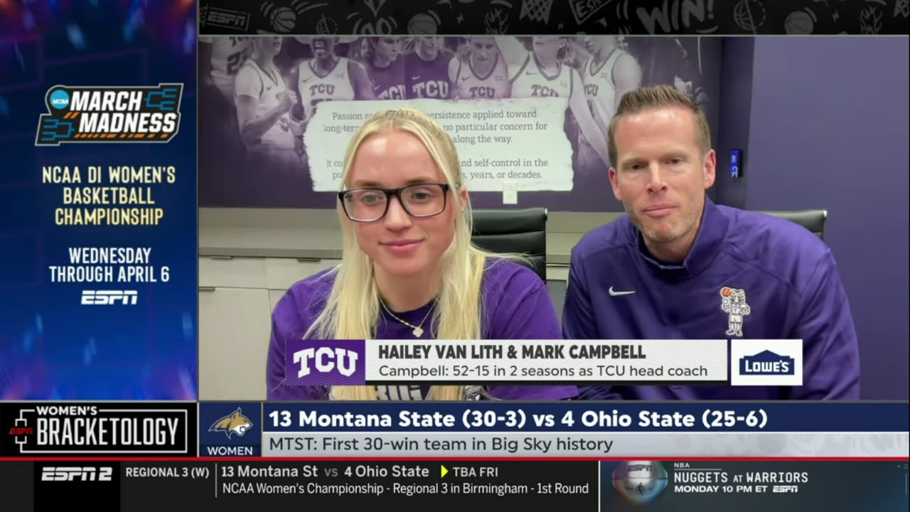 Hailey Van Lith interview after TCU Horned Frogs earn #2 seed in NCAA Women's Basketball Tournament