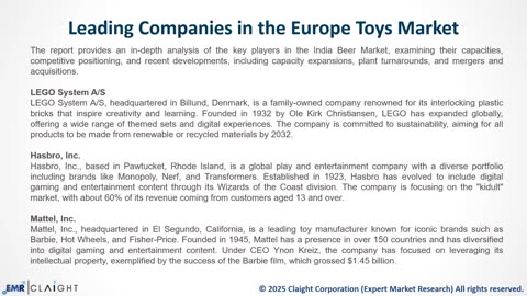 Europe Toys Market Size, Share, Trends and Report | 2034