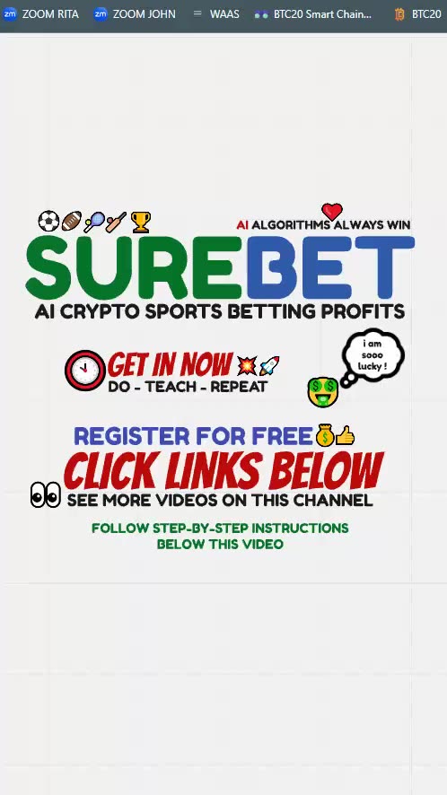SUREBET - COME ON OUR ZOOM MEETINGS - AI SPORT BETTING CRYPTO PROFITS - TOP TEAM ROB BUSER