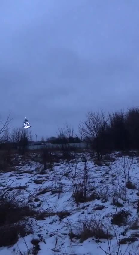 Russian soldiers special Christmas tree in the frontline