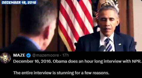 December 16, 2016. Obama does an hour long interview with NPR.